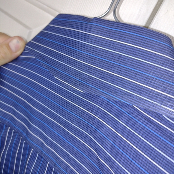 English Laundry Mens Dress Shirt Blue Stripe W/ Adornments Mens 17  33/34 - Picture 8 of 11